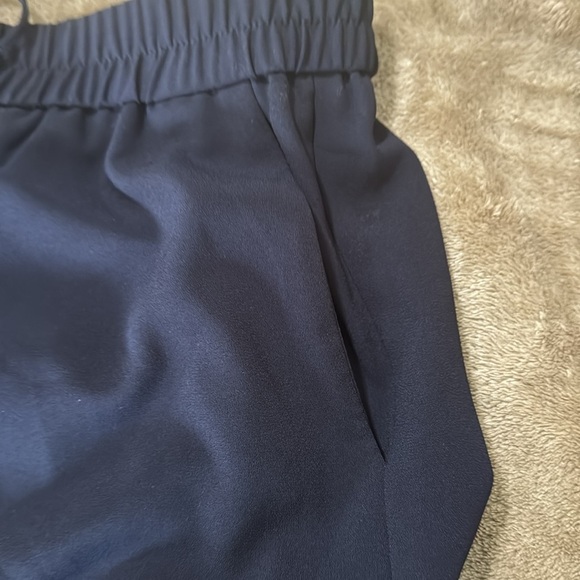 Talbots Navy Blue Pull-On Wide Leg Elastic Waist Drawstring  Pants - Picture 8 of 11